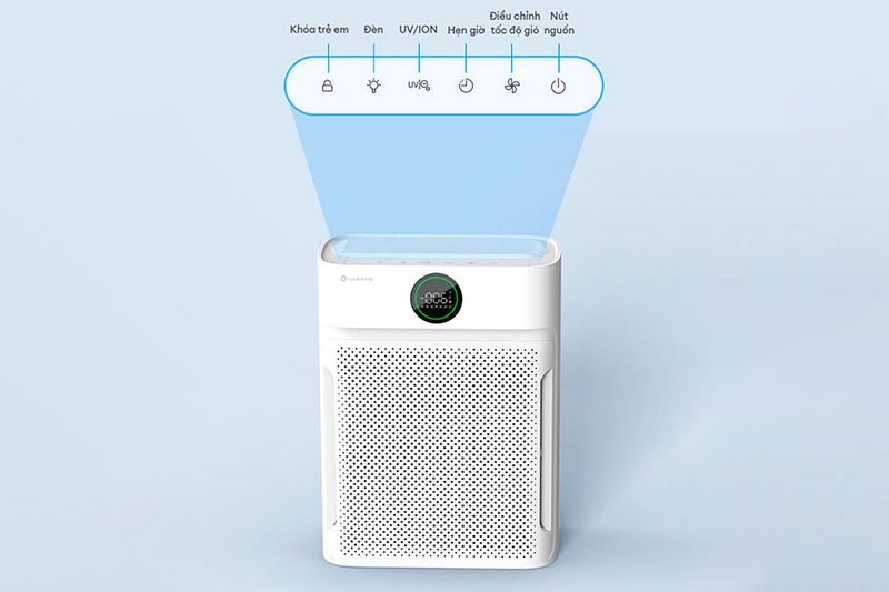 Máy lọc không khí Lumias Bulma 50W sở hữu bảng điều khiển cảm ứng tiện lợi