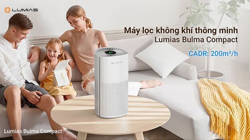 Máy lọc không khí Lumias Bulma Compact 23W có thể hút gió thêm nhiều hướng