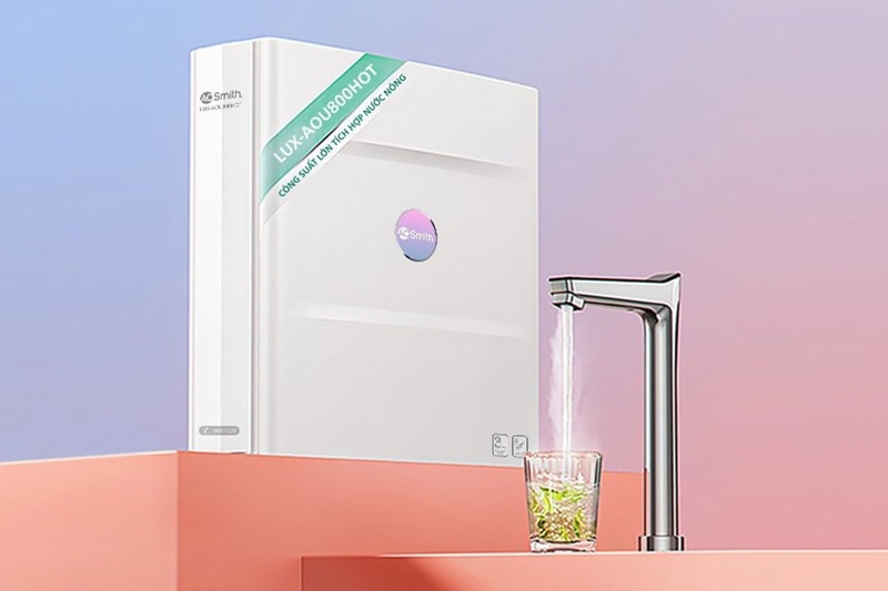 Máy lọc nước nóng nguội RO A.O. Smith ROSS 7 lõi LUX-AOU800HOT (hình 1)