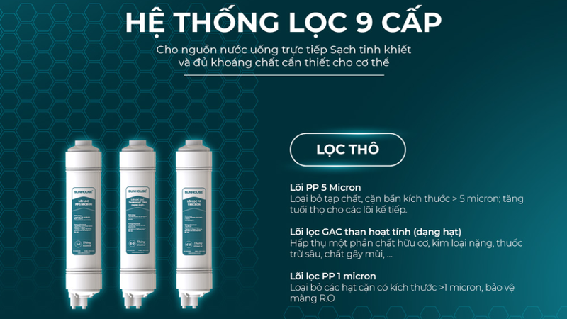 Máy lọc nước Sunhouse nóng lạnh 6