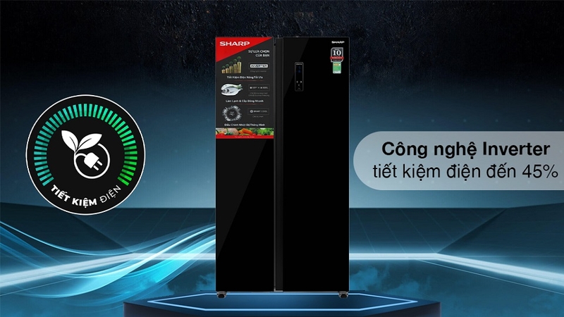 Tủ lạnh Sharp Inverter Side by Side 530 lít SJ-SBX530WD-DG