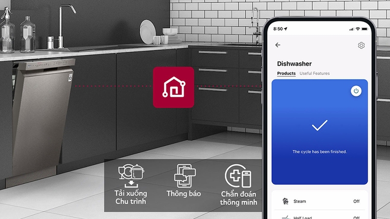 Máy rửa bát độc lập 14 bộ LG LDT14BLA4 (hình 9)