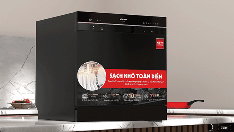 Máy rửa bát Kocher sở hữu thiết kế hiện đại và sang trọng