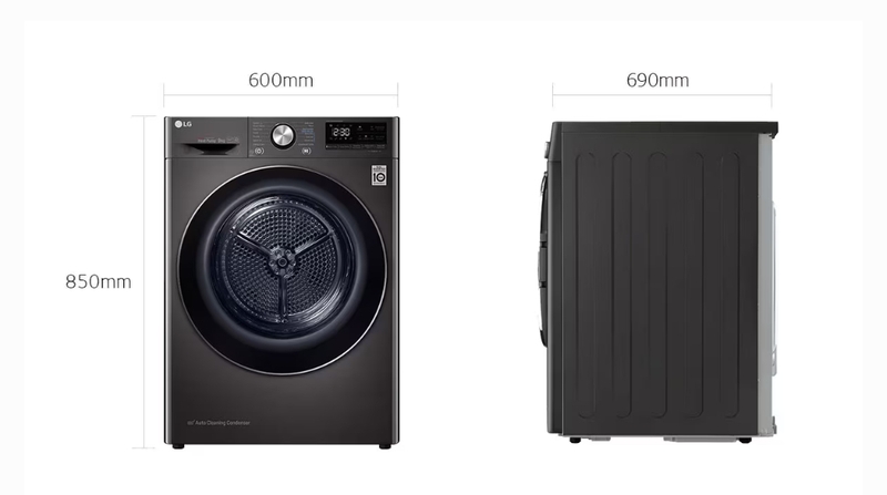 Máy sấy bơm nhiệt LG 9 kg DVHP09B