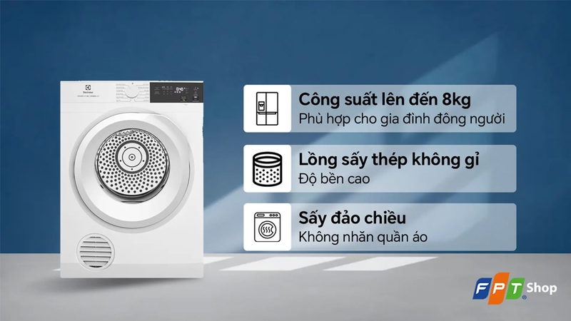 Máy sấy thông hơi Electrolux UltimateCare 300 EDV804H3WC