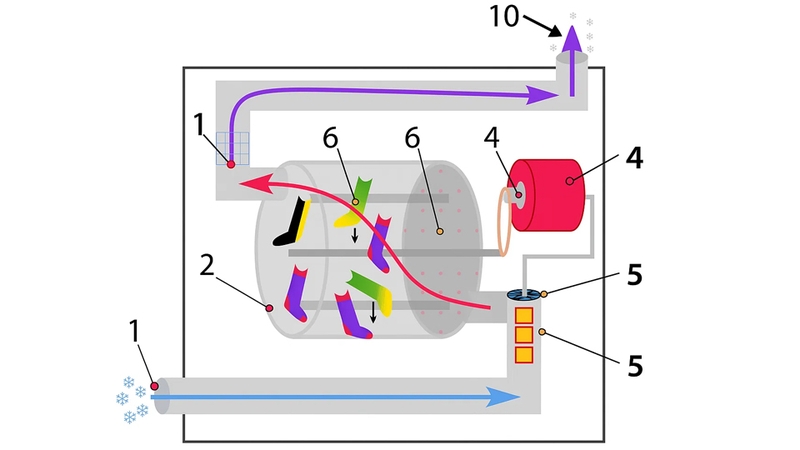 Cách hoạt động của máy sấy thông hơi Electrolux