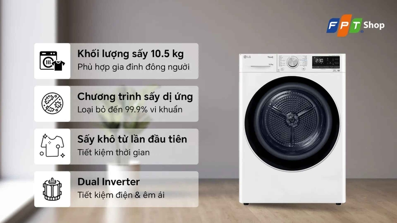 máy sấy LG 10.5kg hình 2