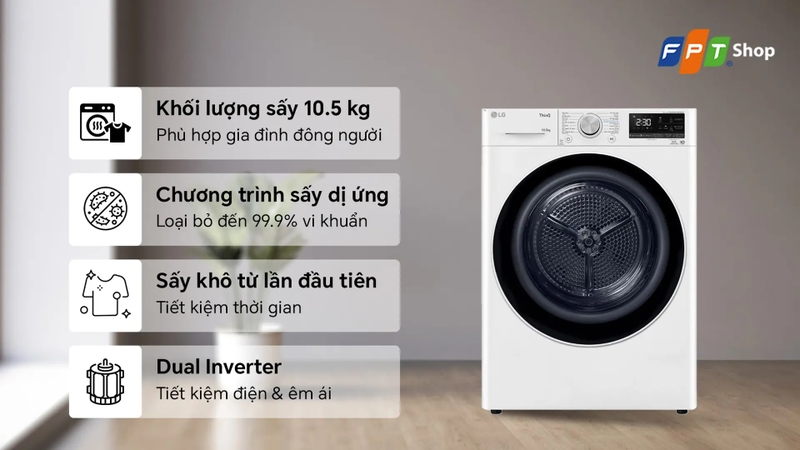 máy sấy LG 10kg 4
