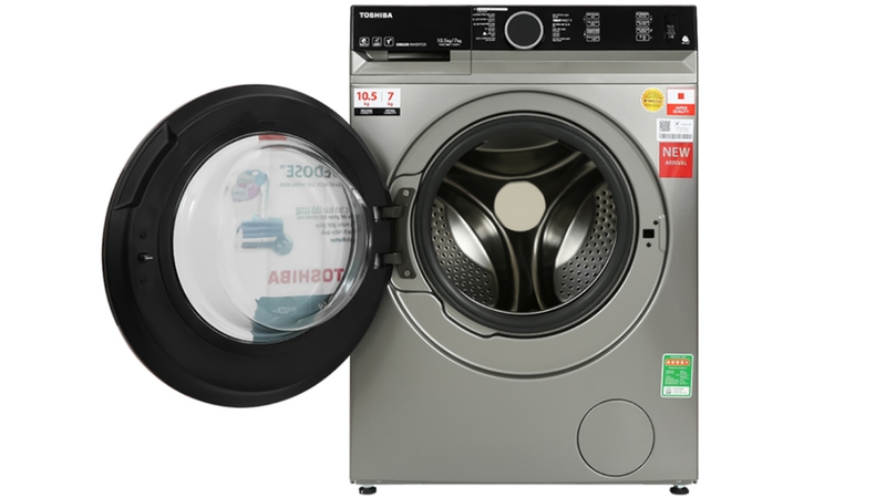 Máy giặt sấy Toshiba Inverter giặt 10.5 kg - sấy 7 kg TWD-BM115GF4V(SK)