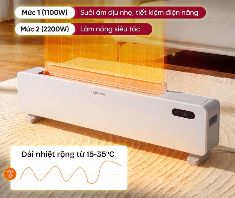 Máy sưởi Fujihome SH998E 2200W - hình 4