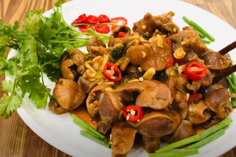 mề gà kho tiêu đưa cơm, dễ làm
