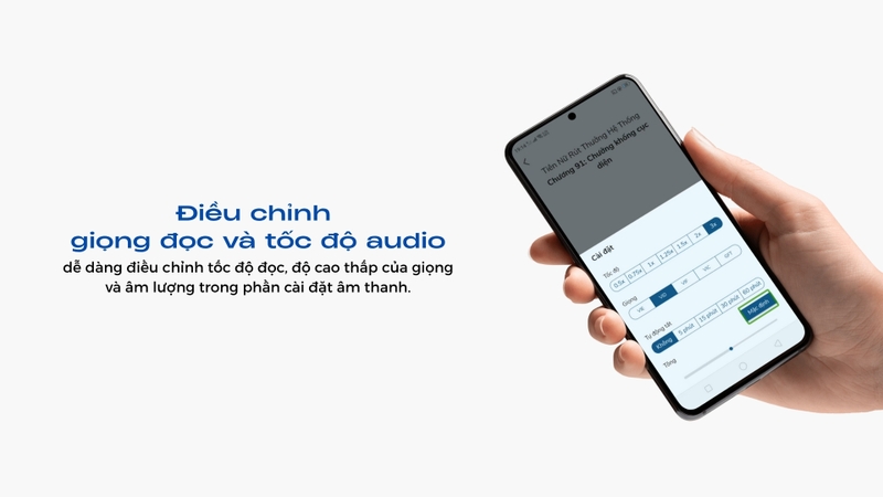 Điều chỉnh giọng đọc và tốc độ audio