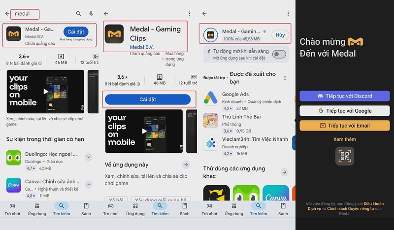 Cách tải Medal - Gaming Clips cho Android