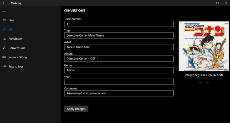 Chỉnh sửa thông tin file nhạc