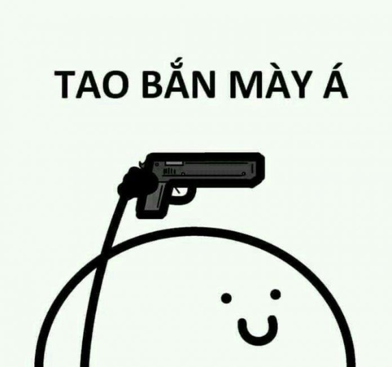 Thể hiện cảm xúc qua meme cầm súng