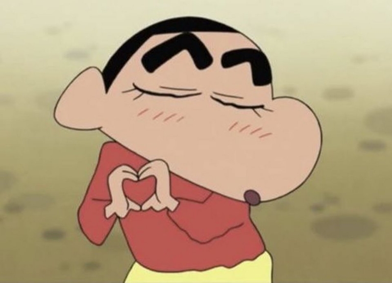 Meme ngại ngùng của nhân vật hoạt hình Shin