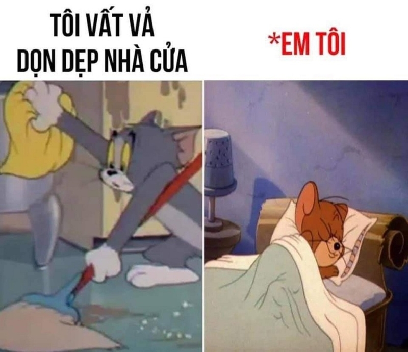 Meme dọn nhà chào đón năm mới