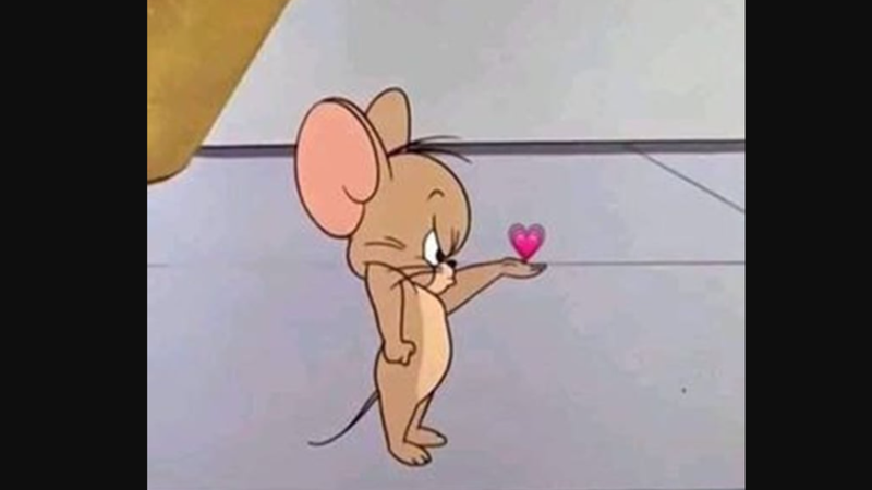 Meme thả tim chủ đề hoạt hình