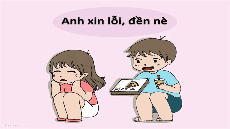 Meme xin lỗi cặp đôi dễ thương