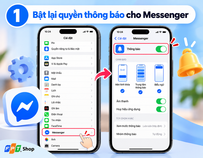 Messenger không hiện thông báo 1