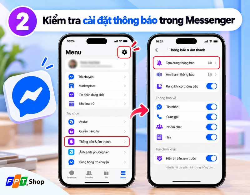 Messenger không hiện thông báo 2