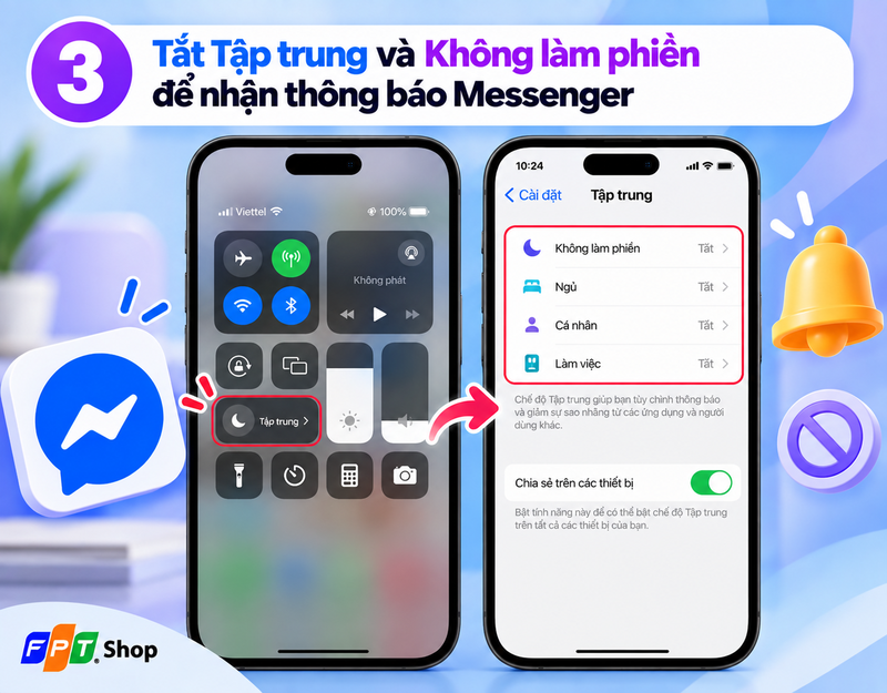 Messenger không hiện thông báo 3