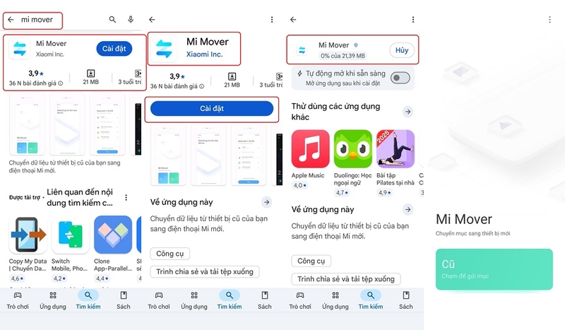Hướng dẫn tải về Mi Mover cho thiết bị Xiaomi của bạn