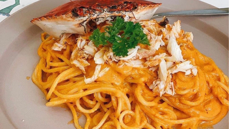 Mì Ý cua sốt kem 4