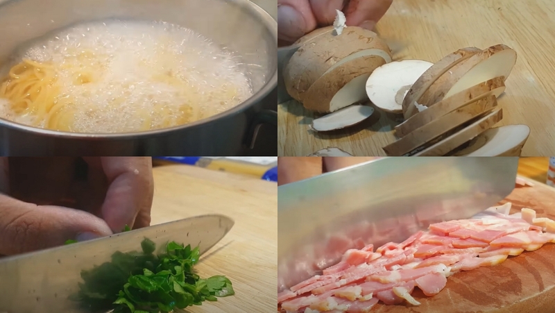 Cách làm mì ý sốt kem nấm 1
