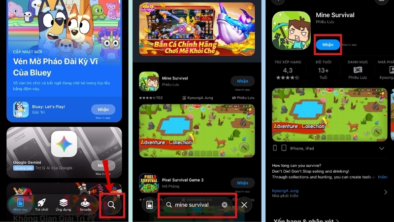 Tải Mine Survival trên hệ điều hành iOS