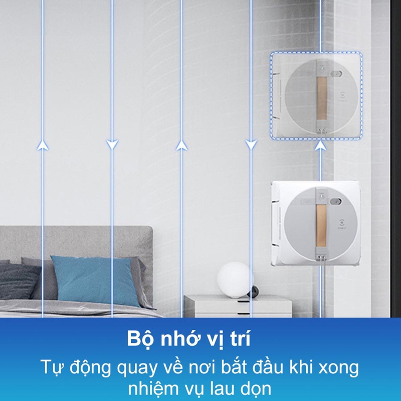Sau khi kết thúc quá trình lau kính, Winbot W1 Pro sẽ quay trở lại vị trí bắt đầu