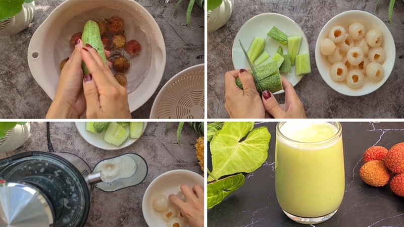 Mix nước ép vải - dưa chuột