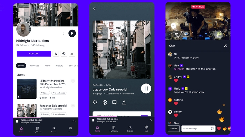 Người tham gia có thể tương tác với những buổi live âm nhạc