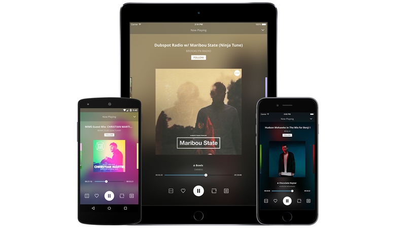 Ứng dụng Mixcloud có giao diện thu hút