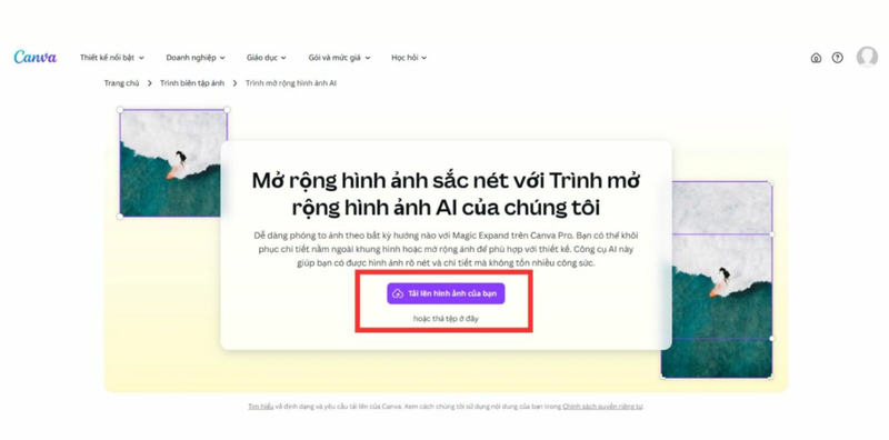 mo rong anh bang canva