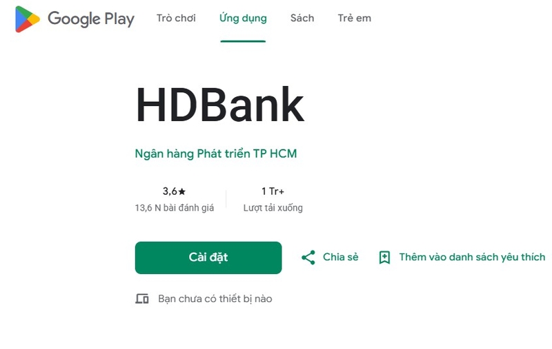 mở tài khoản HDBank online là thông qua ứng dụng HDBank trên điện thoại - bước 1