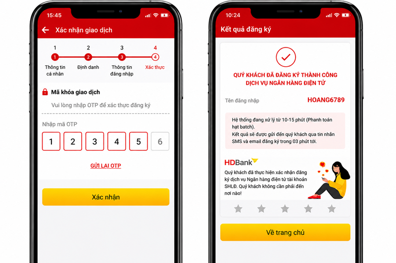 mở tài khoản HDBank online là thông qua ứng dụng HDBank trên điện thoại - bước 5