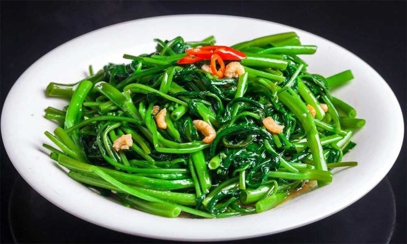 món ăn từ rau muống 1