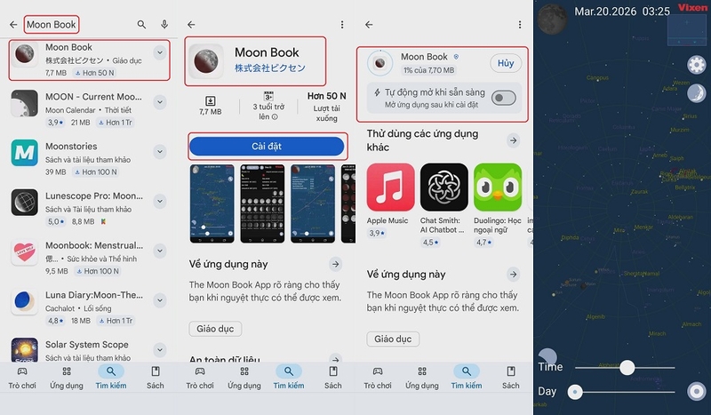 Cách tải về ứng dụng Moon Book cho thiết bị Android của bạn