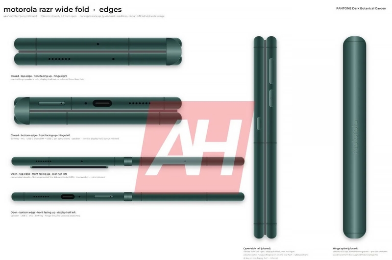 Motorola Razr Flex có thân máy mỏng 5,8 mm khi mở, hướng đến thiết kế gọn hơn khi sử dụng ở chế độ tablet.