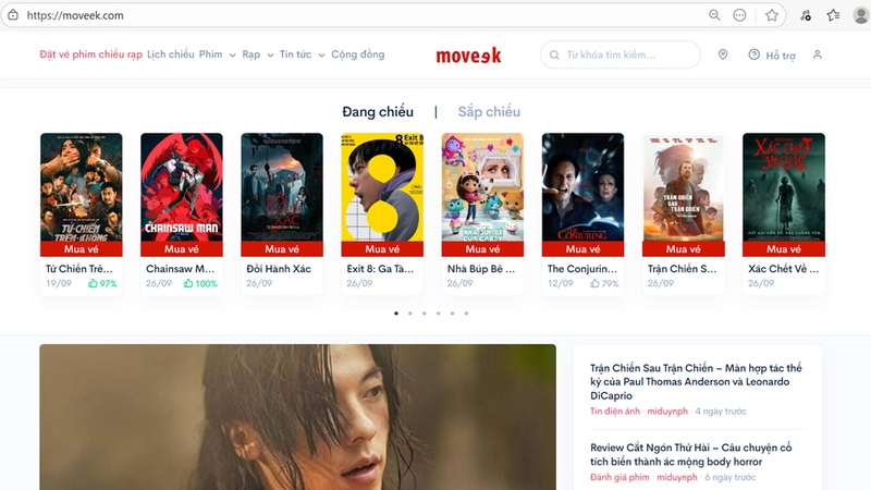 Moveek hiện là website hàng đầu cung cấp dịch vụ phim điện ảnh