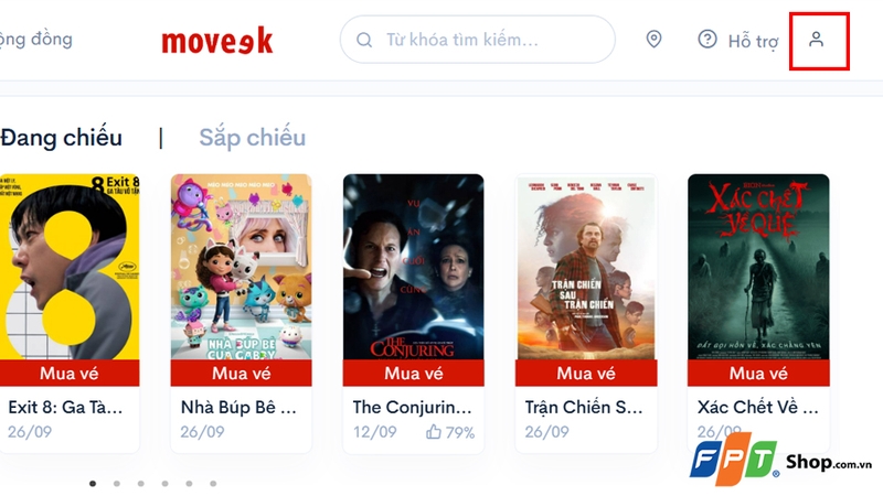 Nhấn vào Biểu tượng trang cá nhân