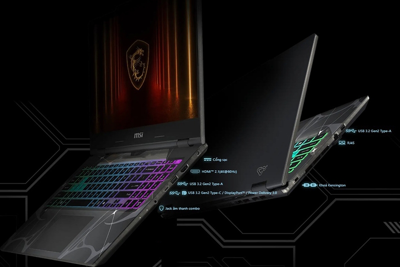 Laptop MSI Cyborg 15 B2RWEKG-402VN được trang bị hệ thống cổn kết nối đầy đủ