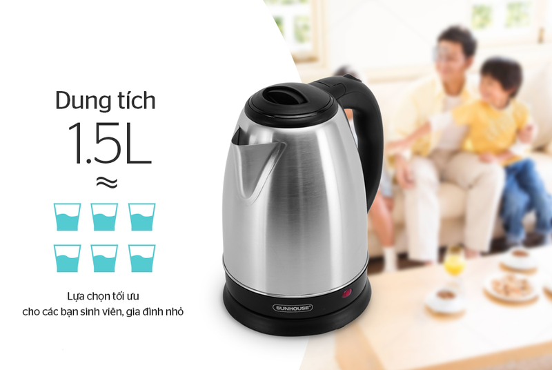 Ấm siêu tốc Sunhouse 1.5 lít SHD1057