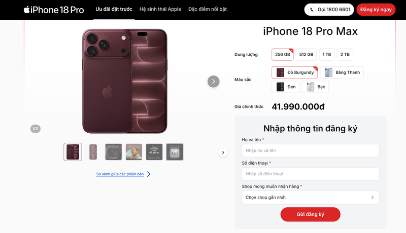 Cách đăng ký mua iPhone 18 Pro tại FPT Shop