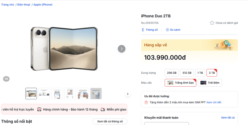 iPhone Duo giá bao nhiêu?