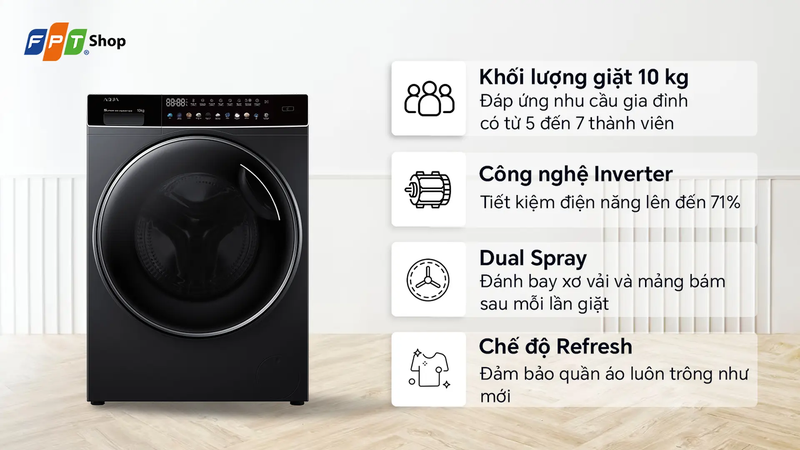 Aqua Inverter 10 kg AQD-DW1000J.BK