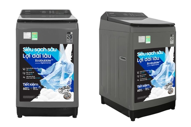 Máy giặt cửa trên Samsung Inverter Ecobubble 10.5 kg WA10CG5745BDSV.