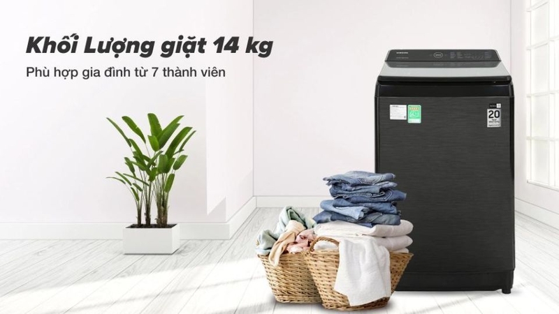 Máy giặt cửa trên Samsung Inverter 14 kg WA14CG5745BVSV