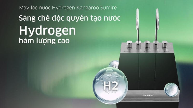 Máy lọc nước nóng lạnh RO Hydrogen Kangaroo 11 lõi KG11A8